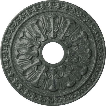 Ekena Millwork Warsaw Ceiling Medallion (Canopies up to 3 1/2"), 18"OD x 3 1/2"ID x 1 3/8"P, Athenian Green Crackle CM18WAAGC